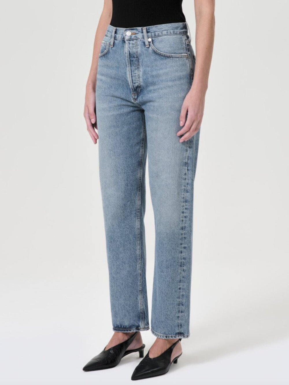 AGOLDE 90s Pinch Waist High Rise Straight Jeans in Navigate